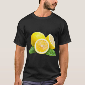 Camiseta Impresión De Fruta De Limón En Una Prima Gráfica A