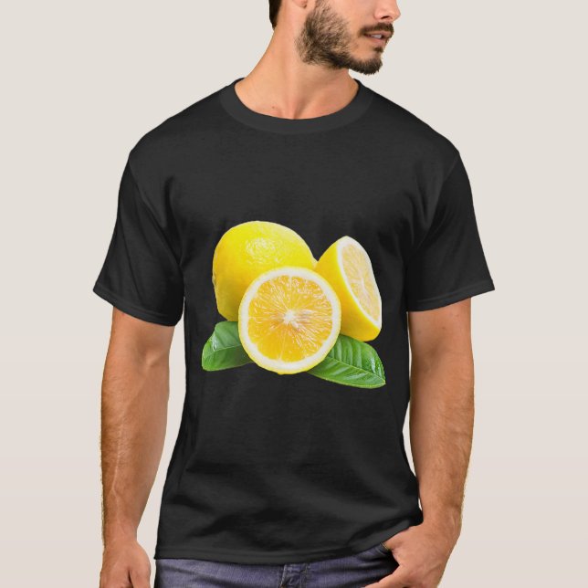 Camiseta Impresión De Fruta De Limón En Una Prima Gráfica A (Anverso)