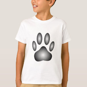 Camiseta Impresión de garras de perro en degradados en blan