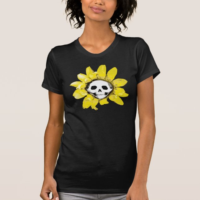Camiseta Impresión de girasoles de cráneo - Todos los estil (Anverso)