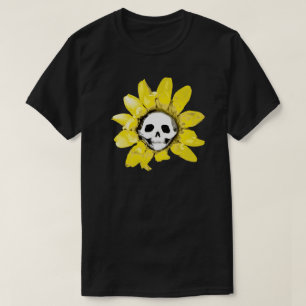 Camiseta Impresión de girasoles de cráneo - Todos los estil