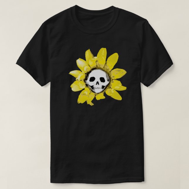 Camiseta Impresión de girasoles de cráneo - Todos los estil (Diseño del anverso)