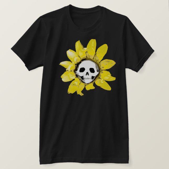 Camiseta Impresión de girasoles de cráneo - Todos los estil (Anverso del diseño)