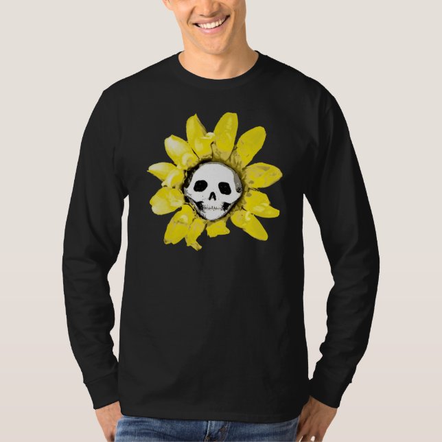 Camiseta Impresión de girasoles de cráneo - Todos los estil (Anverso)