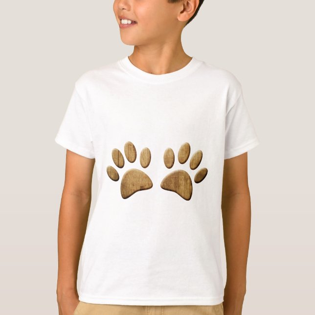 Camiseta Impresión de hojas de madera de perro (Anverso)