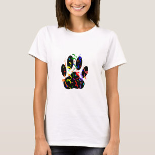 Camiseta Impresión De Hojas De Perro Con Confetti Y Streame