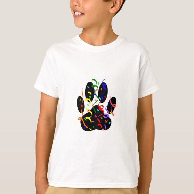 Camiseta Impresión De Hojas De Perro Con Confetti Y Streame (Anverso)
