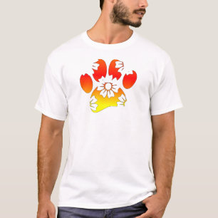 Camiseta Impresión de hojas de perro con flores