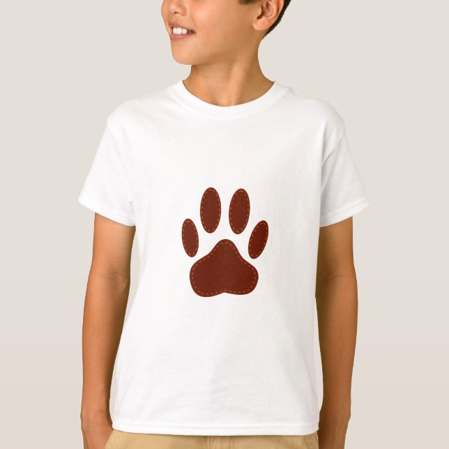 Camiseta Impresión de hojas de perro de fieltro con título (Anverso)