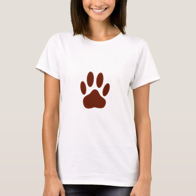Camiseta Impresión de hojas de perro de fieltro con título (Anverso)