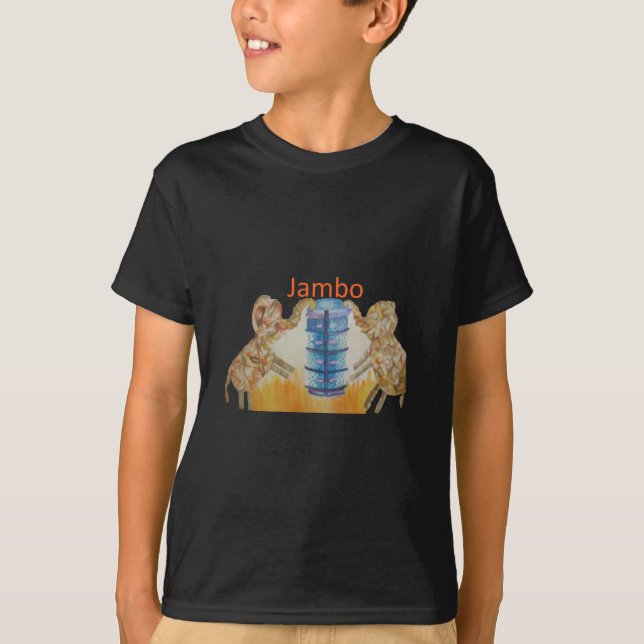 Camiseta Impresión de Jambo Jumbo African Kids Elephants (Anverso)