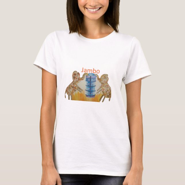 Camiseta Impresión de Jambo Jumbo African Kids Elephants (Anverso)