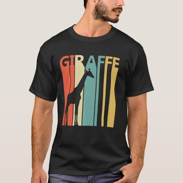 Camiseta Impresión de jirafa de animales de época (Anverso)
