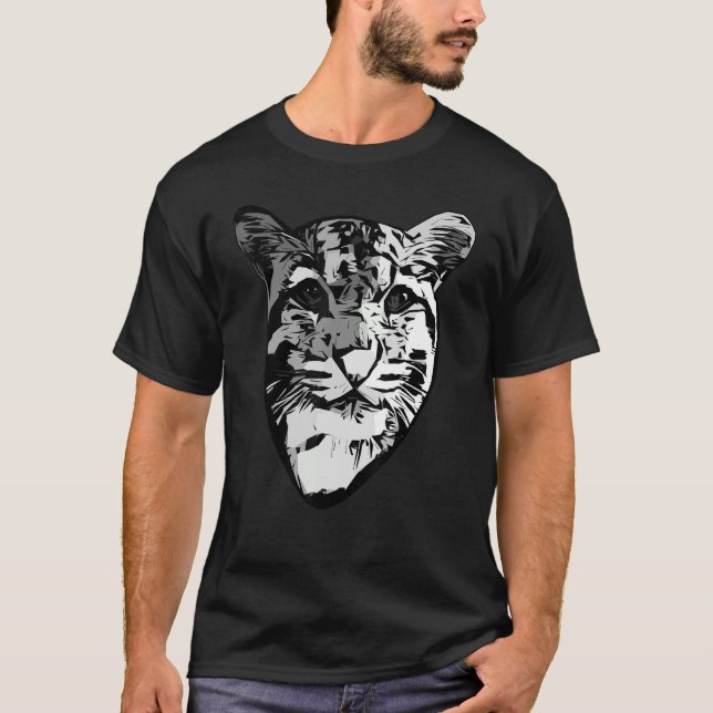 Camiseta Impresión de la cabeza del predador del leopardo g (Anverso)