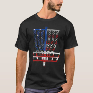 Camiseta Impresión de la cesta de golf de discos de bandera