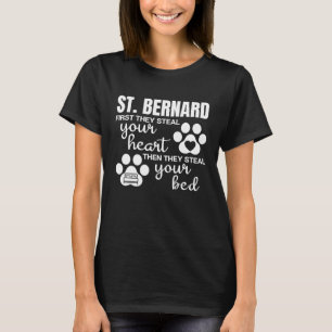 Camiseta Impresión de la hoja de perro de citas de St Berna