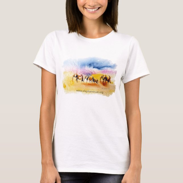 Camiseta Impresión de la manada del elefante de Amboseli (Anverso)