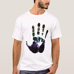 Camiseta impresión de la mano del arco iris
