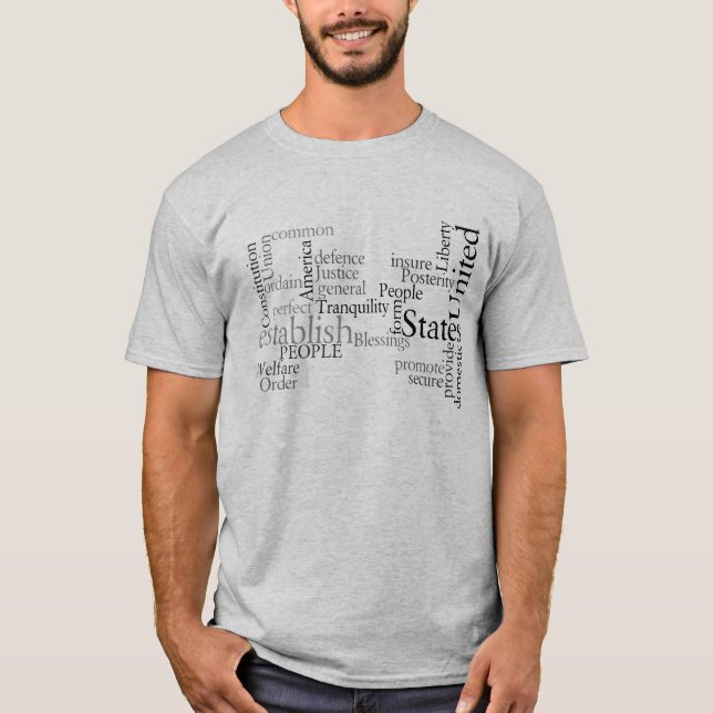 CAMISETA IMPRESIÓN DE LA PALABRA DE LA CONSTITUCIÓN DE (Anverso)