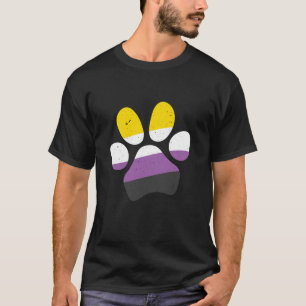 Camiseta Impresión de la pata Bandera no binaria Enby Gende