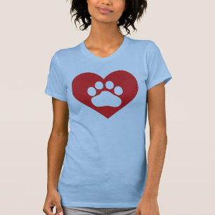 Camiseta Impresión de la pata del corazón