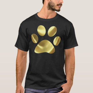 Camiseta Impresión de la pata del gato del oro
