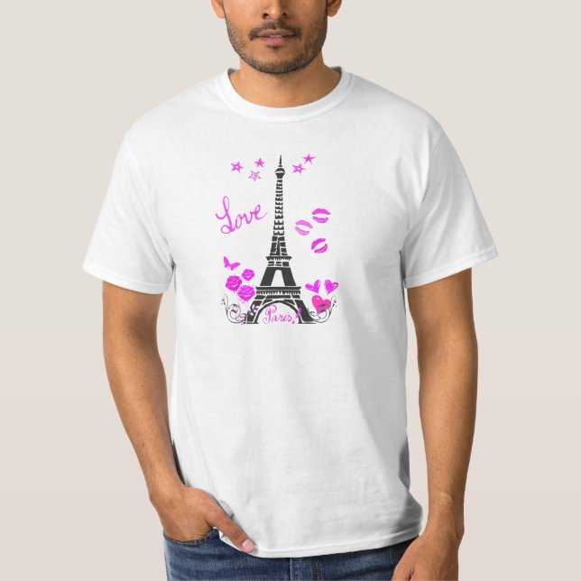 CAMISETA IMPRESIÓN DE LA TORRE EIFFEL DE PARÍS DEL AMOR (Anverso)