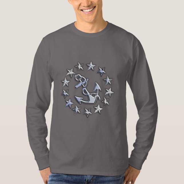 Camiseta Impresión de las estrellas de la bandera del yate  (Anverso)