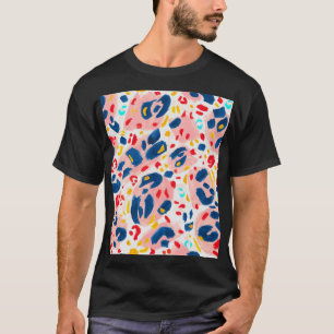 Camiseta Impresión de leopardo: acuarela pintada a mano.