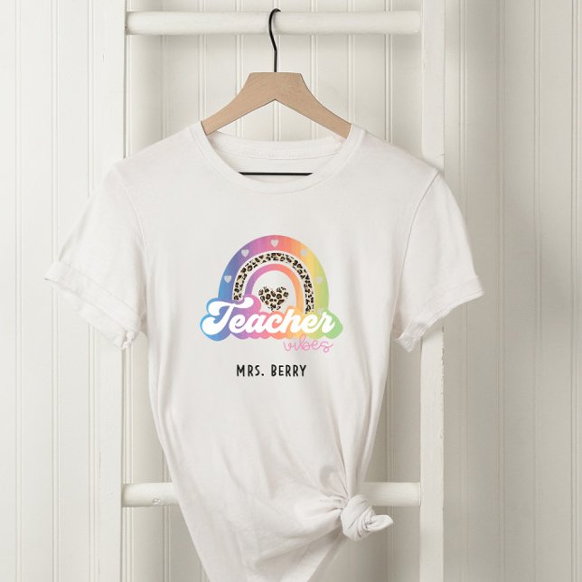 Camiseta Impresión de leopardo arco iris del profesor Vibes (Subido por el creador)