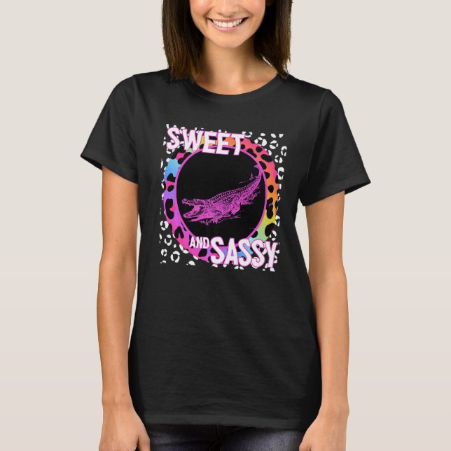 Camiseta Impresión de leopardo arcoiris de la nostalgia de  (Anverso)