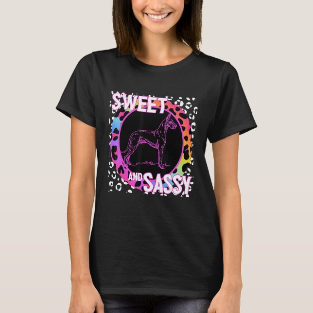 Camiseta Impresión de leopardo arcoiris nostalgia de perro  (Anverso)