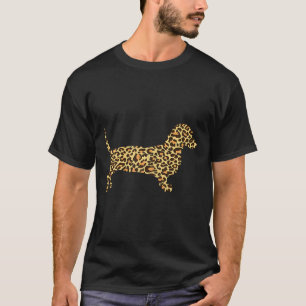 Camiseta Impresión de leopardo Dachshund Weiner Sausage
