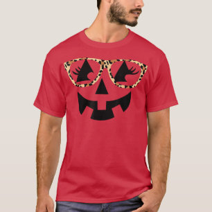 Camiseta Impresión de leopardo de Hallowen de calabaza de J
