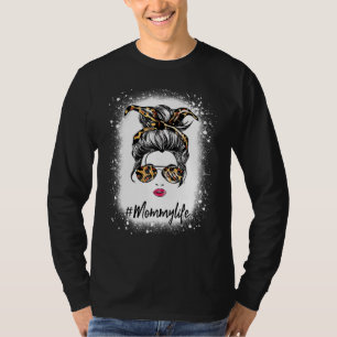 Camiseta Impresión de leopardo de la piel de la mami blanqu