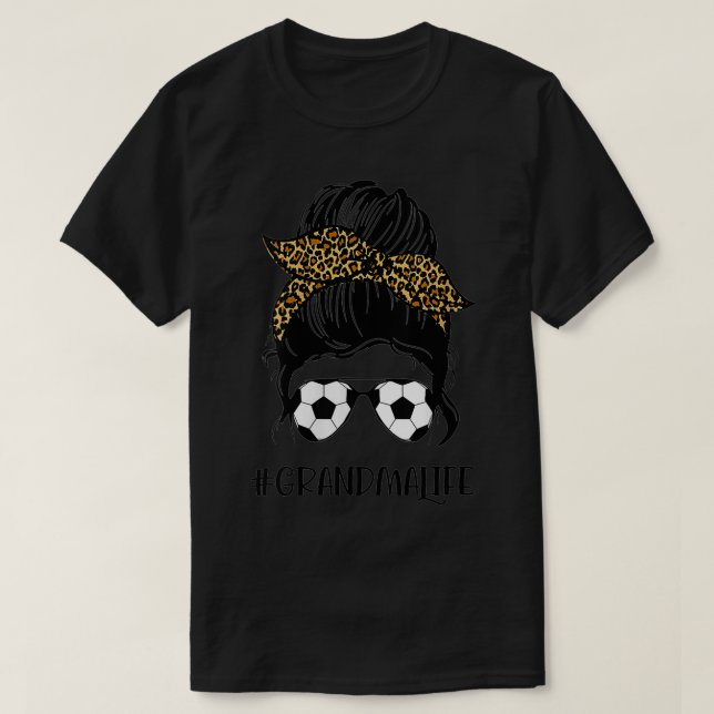 Camiseta Impresión de leopardo de las nietas de fútbol feme (Diseño del anverso)