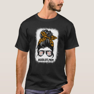 Camiseta Impresión de leopardo del pelo de la madre blanque