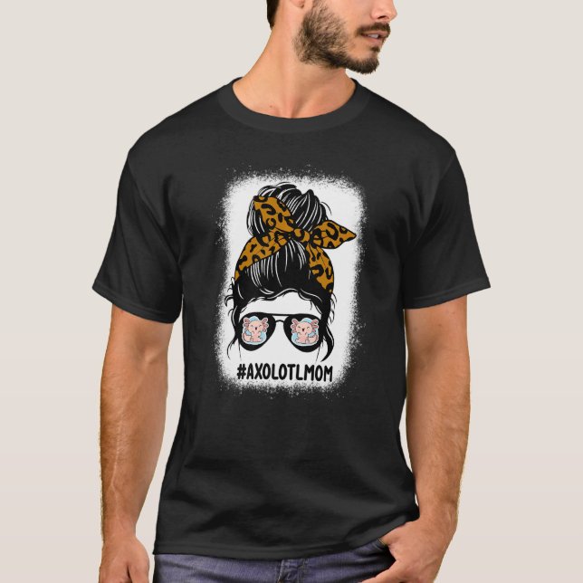 Camiseta Impresión de leopardo del pelo de la madre blanque (Anverso)