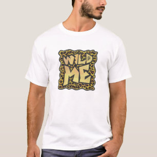 Camiseta Impresión de leopardo marrón y amarillo salvaje me