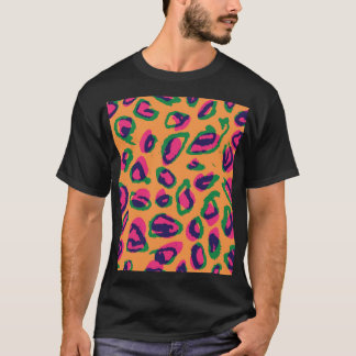 Camiseta Impresión de leopardo, patrón animal colorido.