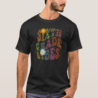 Camiseta Impresión de leopardo VIBES DE SEXTO GRADO Maestra