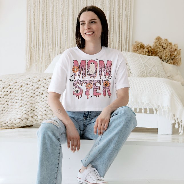 CAMISETA IMPRESIÓN DE LEOPARTE DE MÓSTER ROSA HALLOWEEN (Subido por el creador)