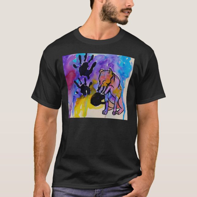 Camiseta Impresión de mano de botón (Anverso)