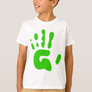 Camiseta Impresión de mano verde