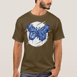 Camiseta Impresión de mariposa azul
