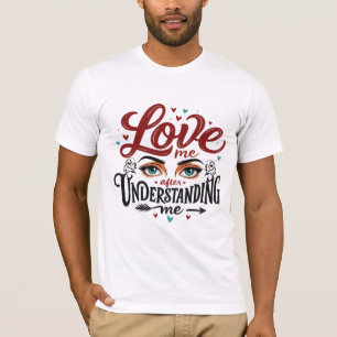 Camiseta Impresión de mensaje de amor de ojos expresivos
