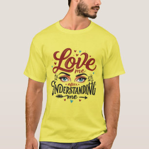 Camiseta Impresión de mensaje de amor de ojos expresivos