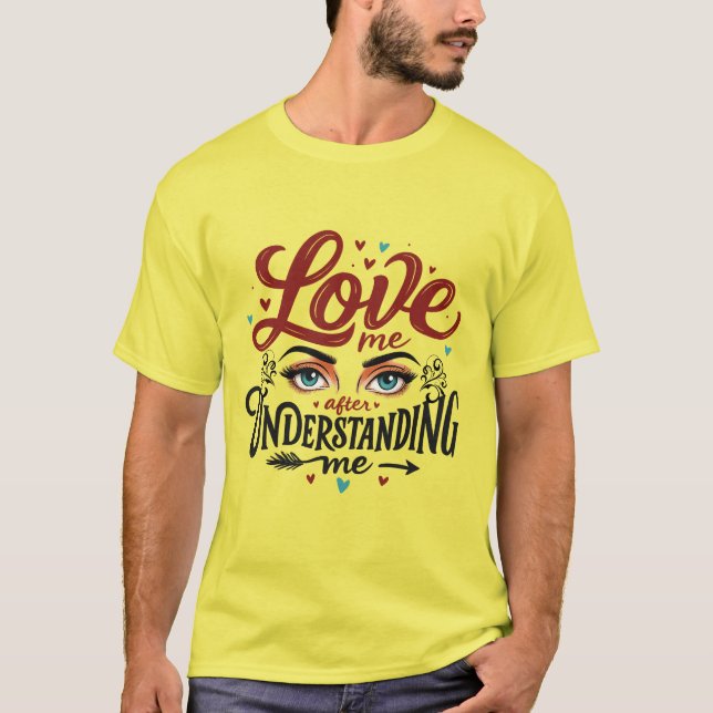 Camiseta Impresión de mensaje de amor de ojos expresivos (Anverso)