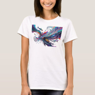 Camiseta Impresión de moda de arte abstracto Chic Silver