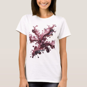Camiseta Impresión de moda de arte abstracto de plata elega